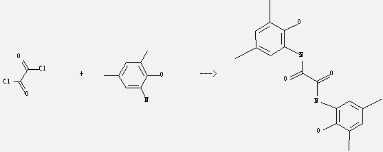2-Amino-4,6-dimethylphenol and oxalyl dichloride can be used to produce N,N'-bis-(2-hydroxy-3,5-dimethyl-phenyl)-oxalamide